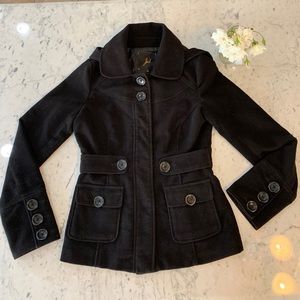Black winter dress coat